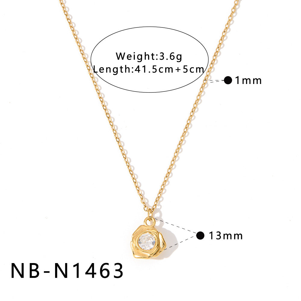 Cross-border Best-Selling Stainless Steel Flower Necklace