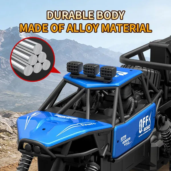 All-terrain Electric Toy Car, Alloy Car, 1-20 Scale Model Car, 2.4GHz R Or C Off-road Car, High-speed Car, With Headlights And Shock Absorption, Birthday Gifts For Kids Over 3 Years Old-blue