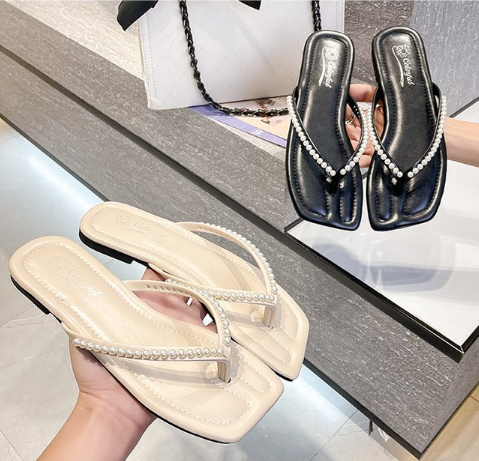 Women's Flip Flops, Summer Outdoor Wear Fashion New Style Flat Thong Slippers, Internet Popular Beach Sandals
