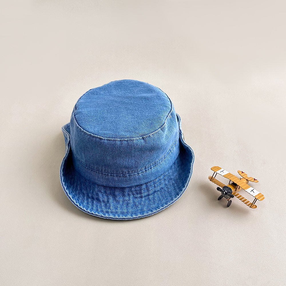 Retro Washed Denim Fisherman Hat With Adjustable Brim For Sun Protection, Outdoor Climbing And Leisure Hat