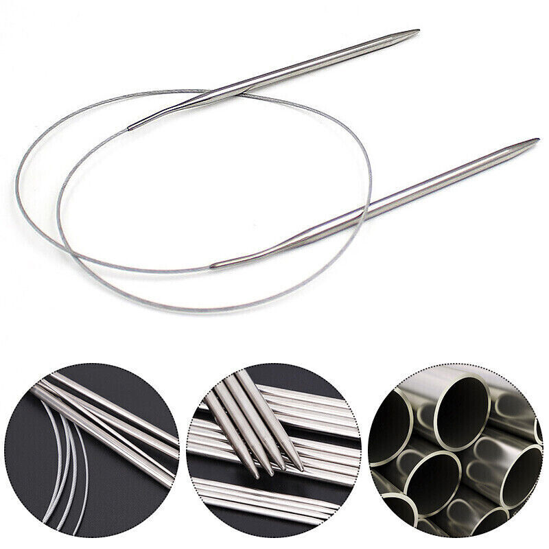 11PCS Circular Knitting Needles Stainless Steel Various Sizes DIY Sewing Tools