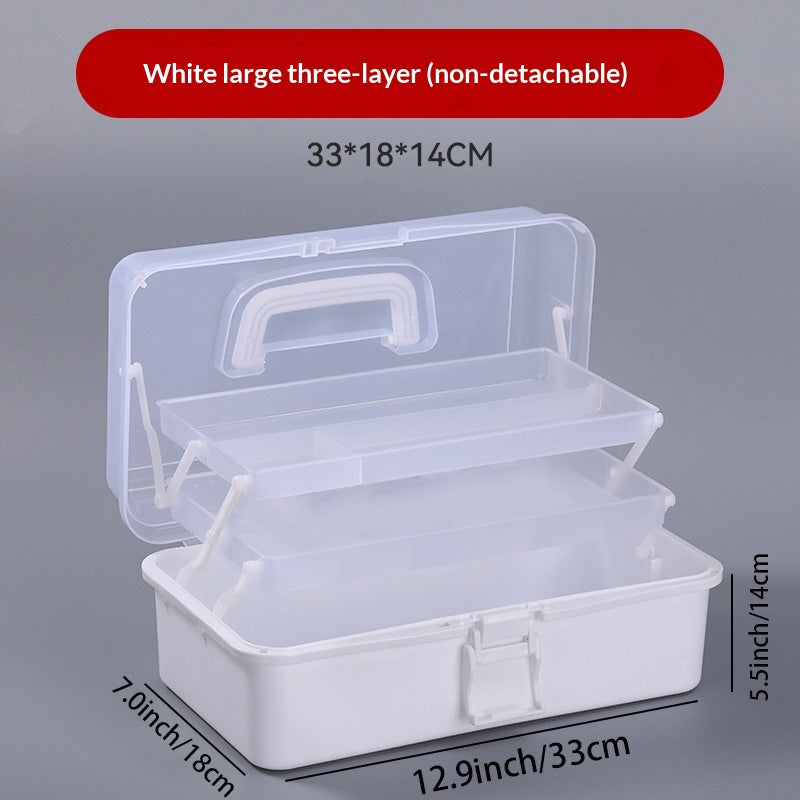 Three-tier Portable Storage Box For Art Supplies