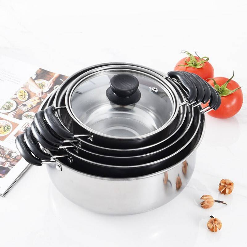 5-Piece Stainless Steel Saucepan Set For Induction And All Hobs, Kitchen Cookware Office & School Supplies
