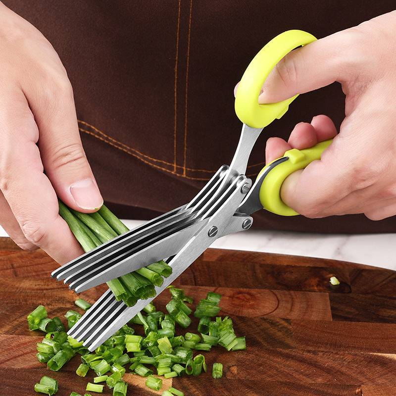 Kitchen Multi-functional Stainless Steel Chopped Green Onion Scissors