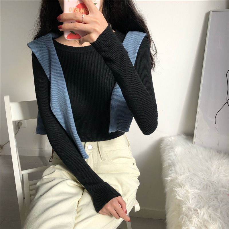 Women's Slim-fit Korean Style All-matching Pullover Thin Sweater