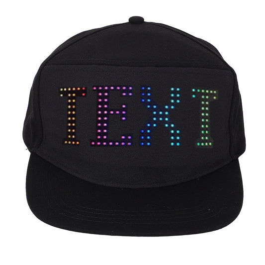 Programmable Cap 16x32 Dots Color LED Display Screen BT Mobile APP Control Editable Cotton Smart Hat Adjustable Size