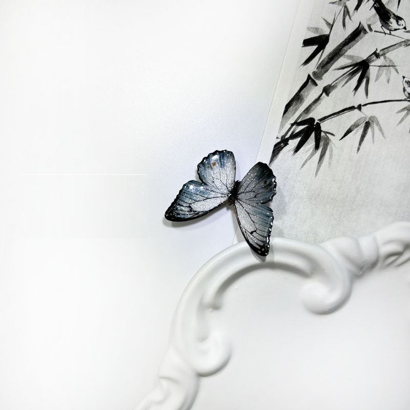 Minimalist Ink-wash Style Butterfly Hair Clip