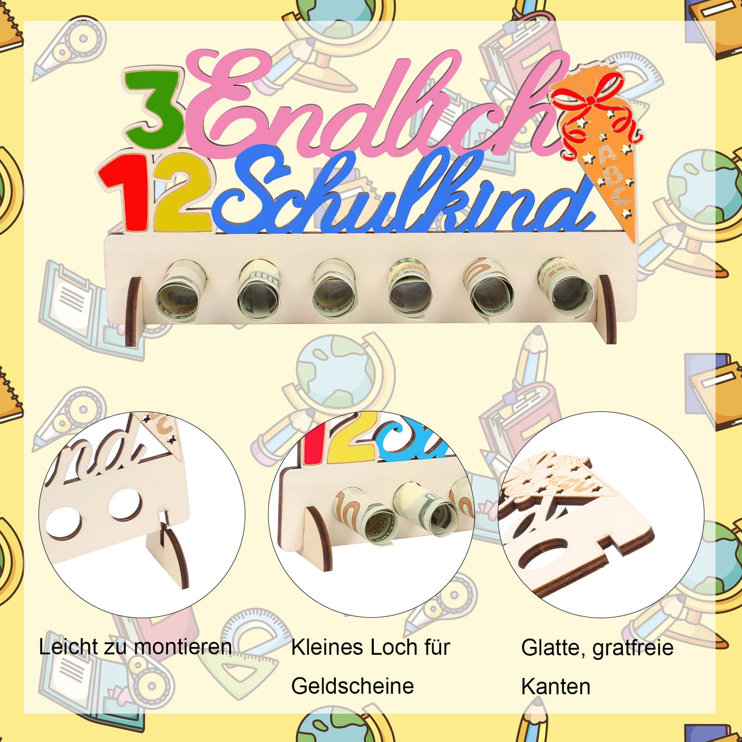 “Finally A Schoolchild” Cash Gift—High-Quality Gift For A Special Occasion—Multi-Piece Party Gift Set