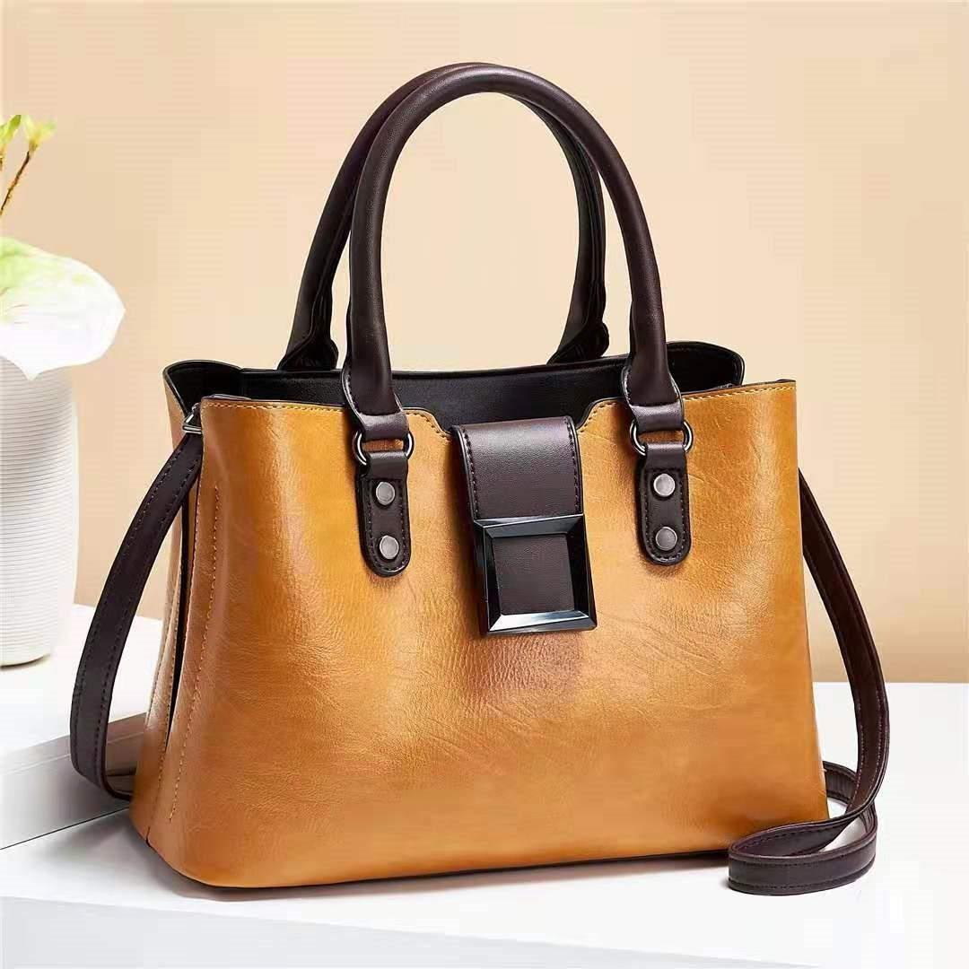 Korean-style Large-capacity Multi-layer PU Leather Shoulder Crossbody Bag