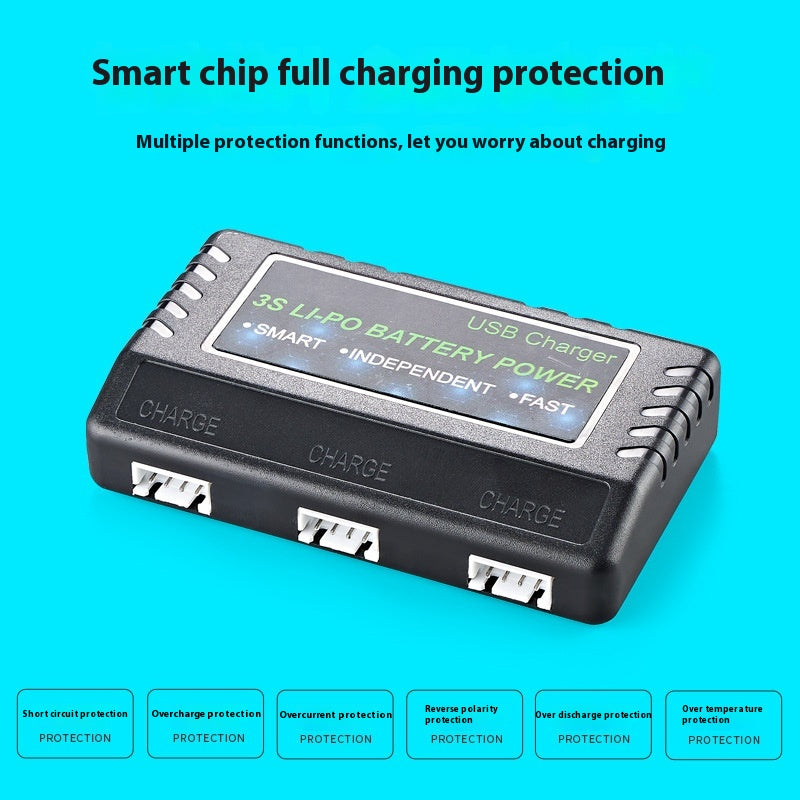 111V Charger One Charge Three Gun Mold 3S Lithium Battery Charging Full Power Turn Light Balance Charging Case