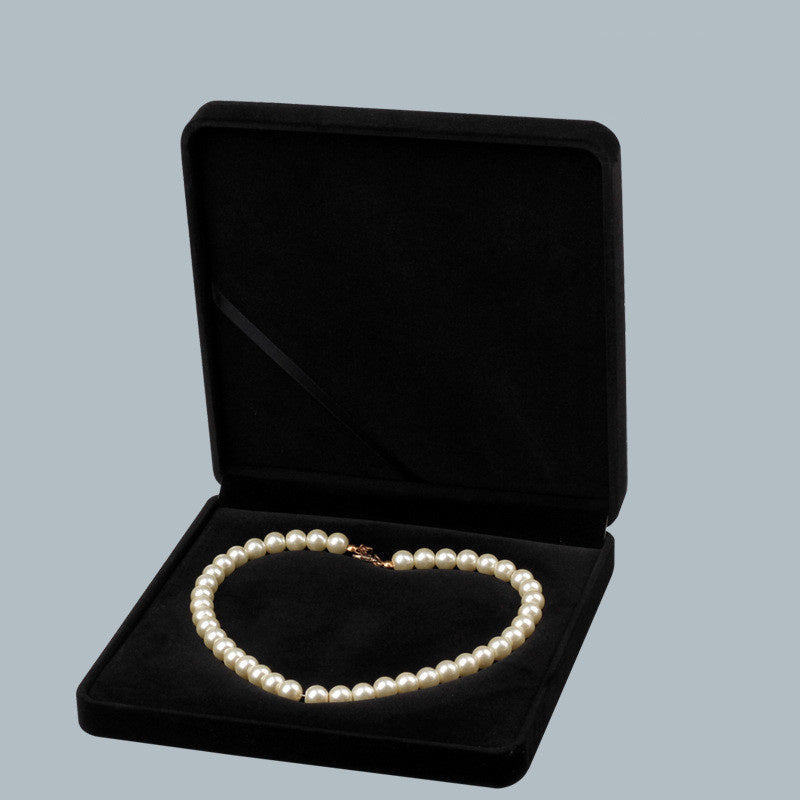 All Black Flannelette Jewelry Box Gift Box