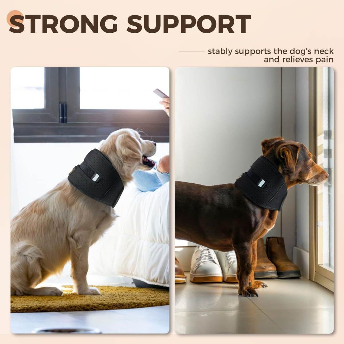 Adjustable Pet Collar For Post surgery Stability And Protection Against Neck Sprains