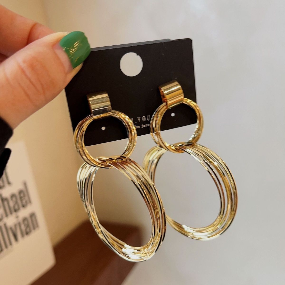 2026 New Stainless Steel Earrings, Geometric Hollow Long Hoop Statement Jewelry
