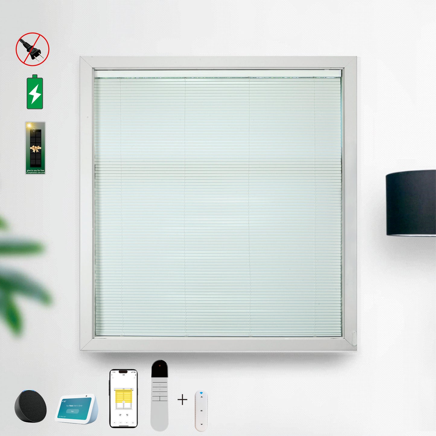 Double Layer Intelligent Electric Curtain System Equipped With 15 Channel Remote Control And Solar Charging Panel Sunshade Curtains Blinds Honeycomb Curtains
