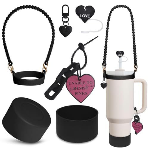 Water Bottle With Accessories Including A 3040-inch Handle And Straw