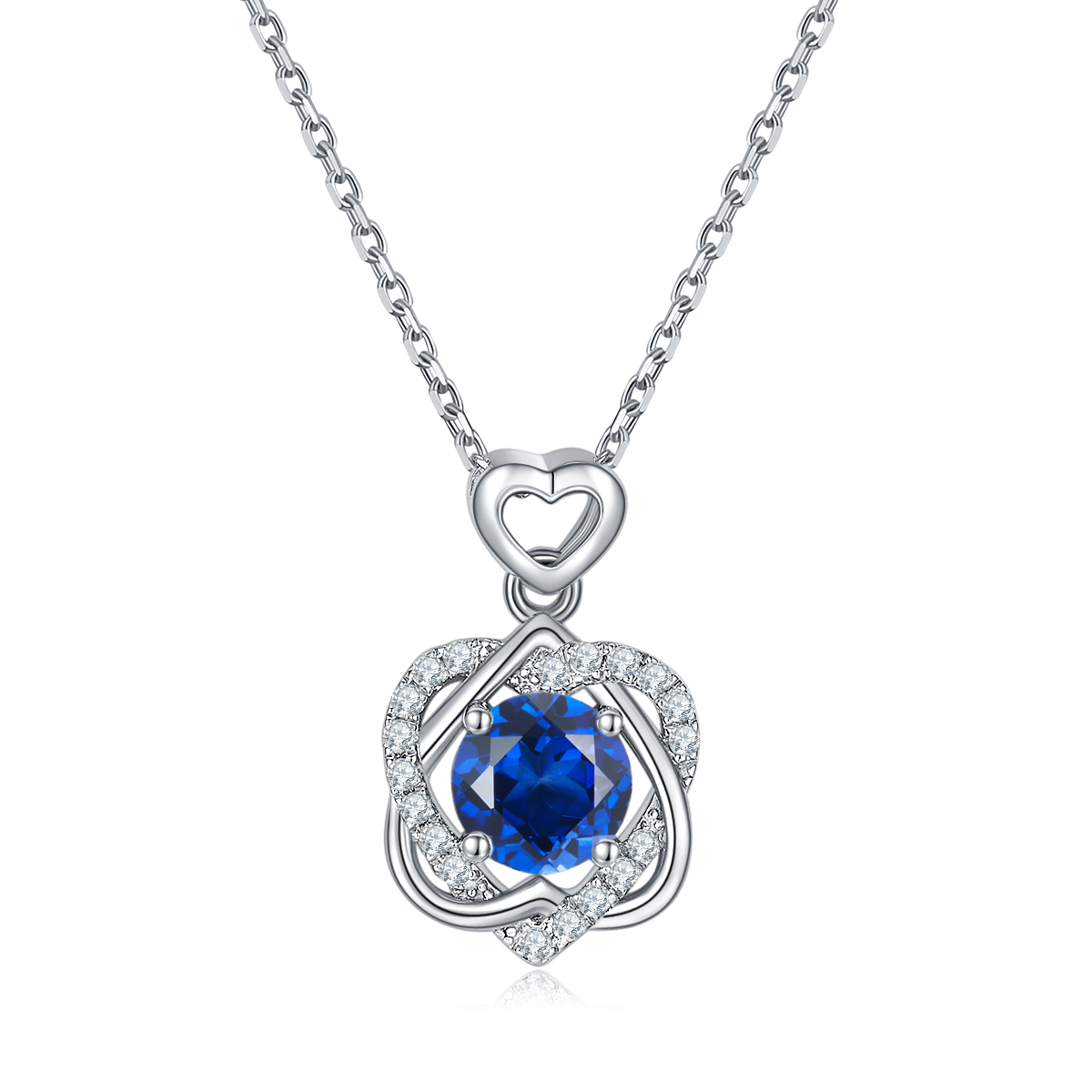 S925 Sterling Silver Heart Necklace, 1ct D-VVS1 Moissanite & Lab-Grown Gems, Platinum Plated 3g With GRA Certificate Gift Box