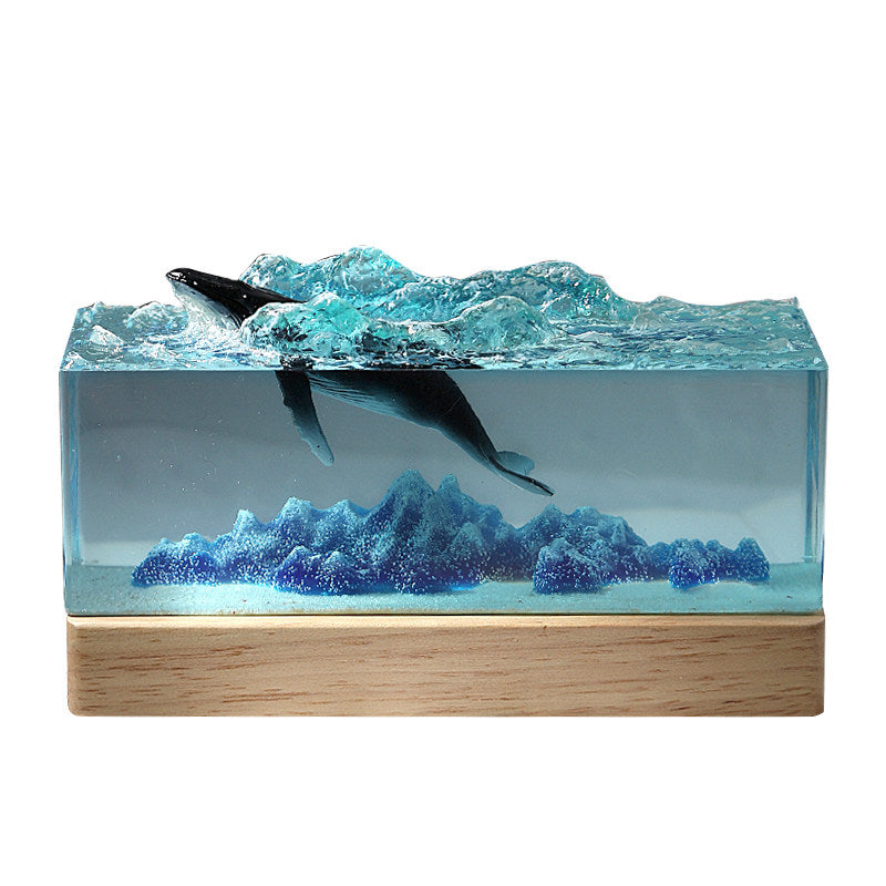 Whale USB Night Light Resin Desk Ornament