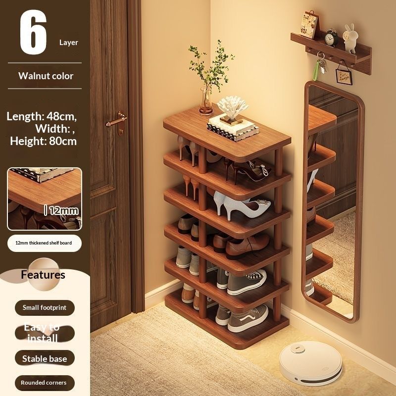 Simple Multi-tiered Wooden Shoe Rack For Home Use