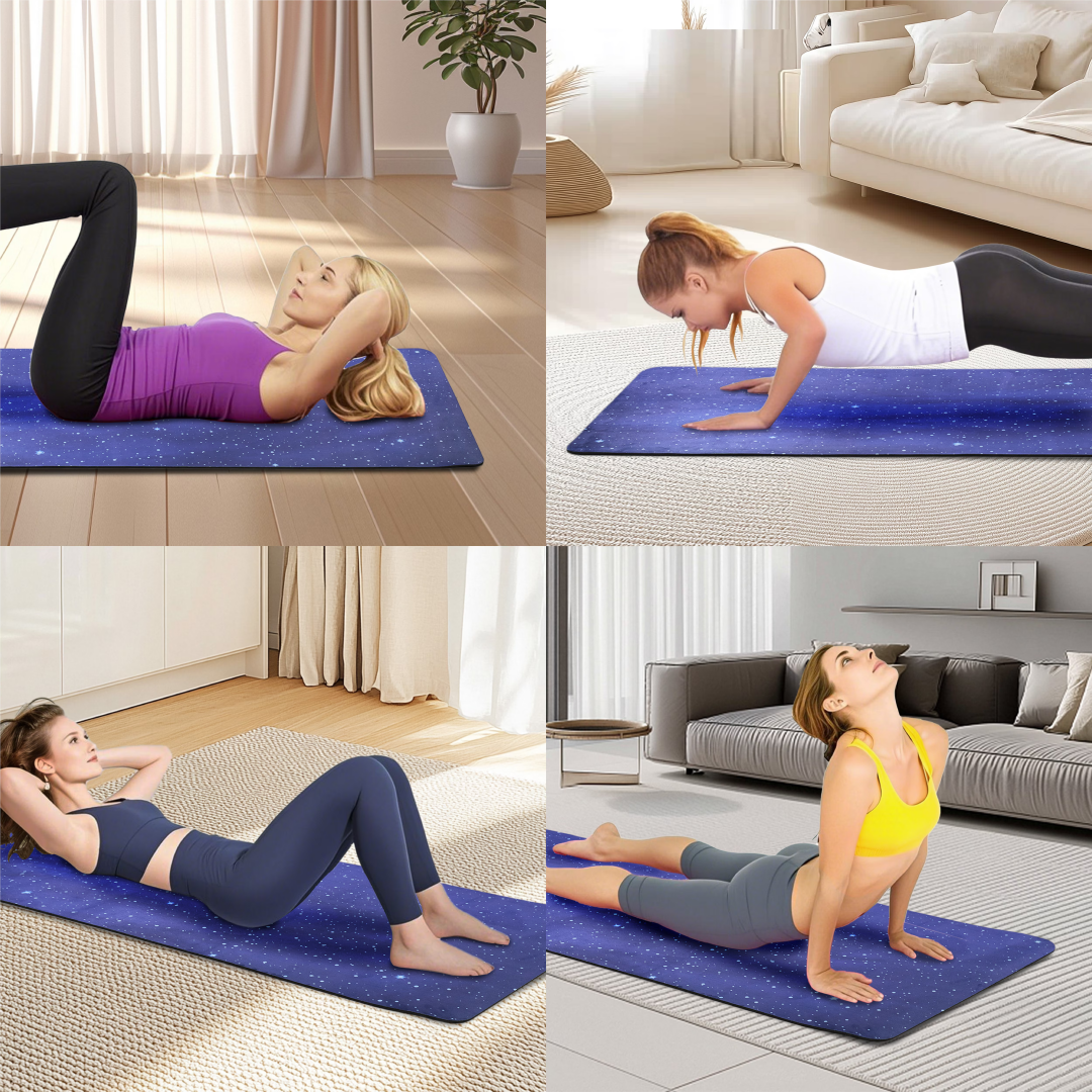 Yoga Mat, Exercise Yoga Mat Print With Non-Slip Design, Professional TPE Exericise Mat, 72  X 24 Multi-Purpose Workout Mat For Women, Pilates Fitness And Floor Exercises