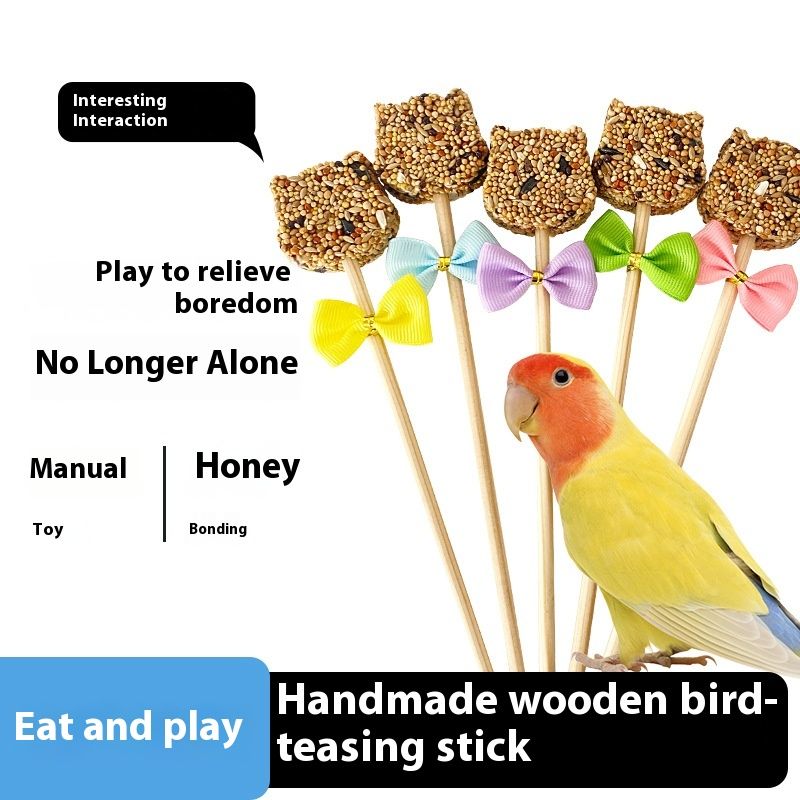 Parrot Toys Funny Bird Stick Interactive Relieving Stuffy Grain Molar Rod
