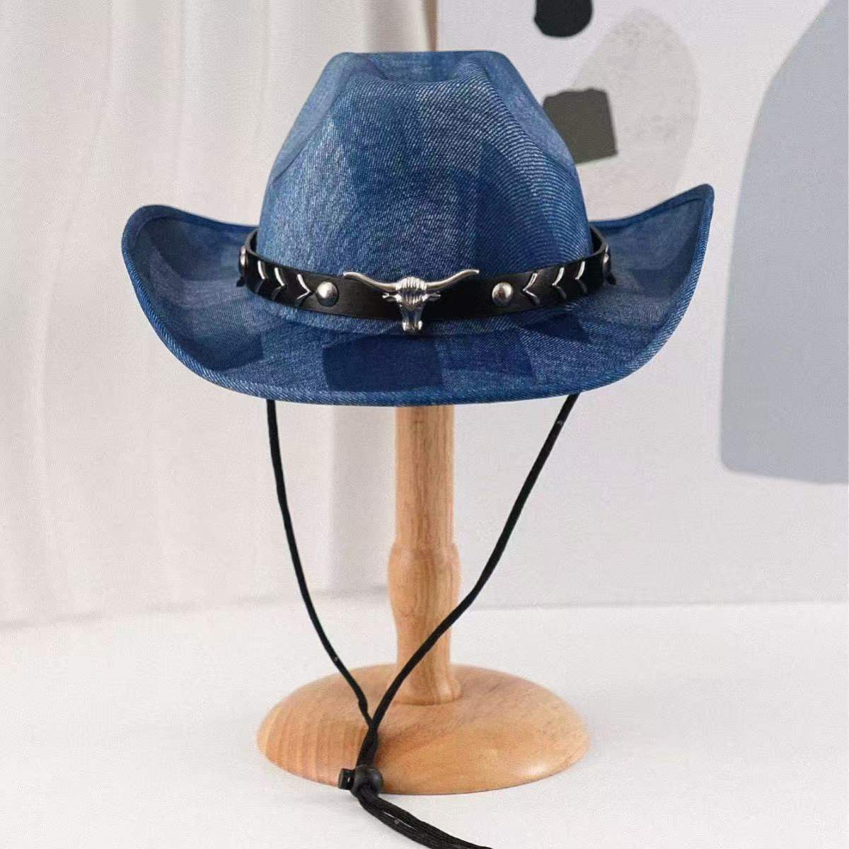 Mens And Womens Western Cowboy Outdoor Travel Flat-brim Hat