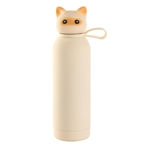 Vacuum Insulated Stainless Steel Water Bottle, Cute Cat Lid Tumbler for Cold & Hot, Coffee Travel Mug, Leakproof, Gifts, Y...