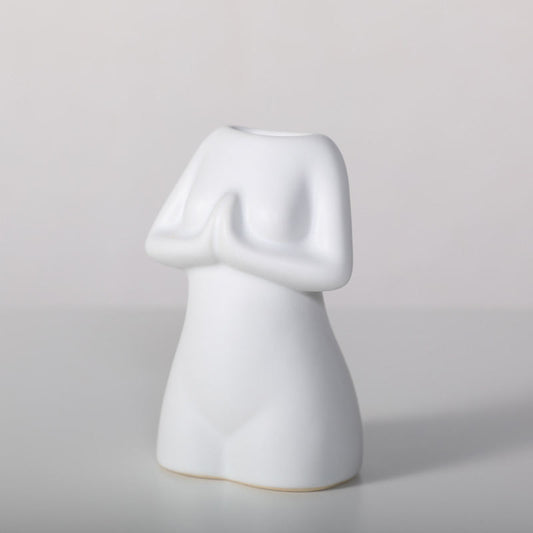 Modern Minimalist Porcelain Yoga Figure Vase Ornament
