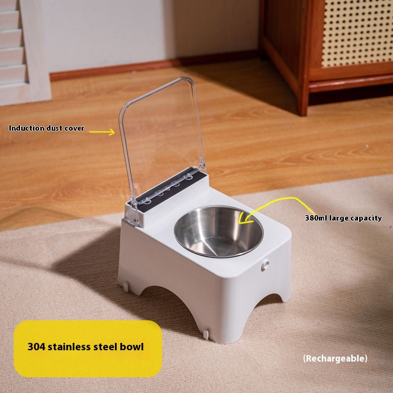 Smart Cat Feeder Automatic Lid Opens Closes Motion Detection Cordless