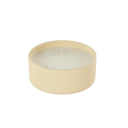 Deco 79 Metal Decorative Candle Rose Blossom & Sandalwood Scented Textured 22oz 3 Wick Aromatherapy Candle with White Wax,...