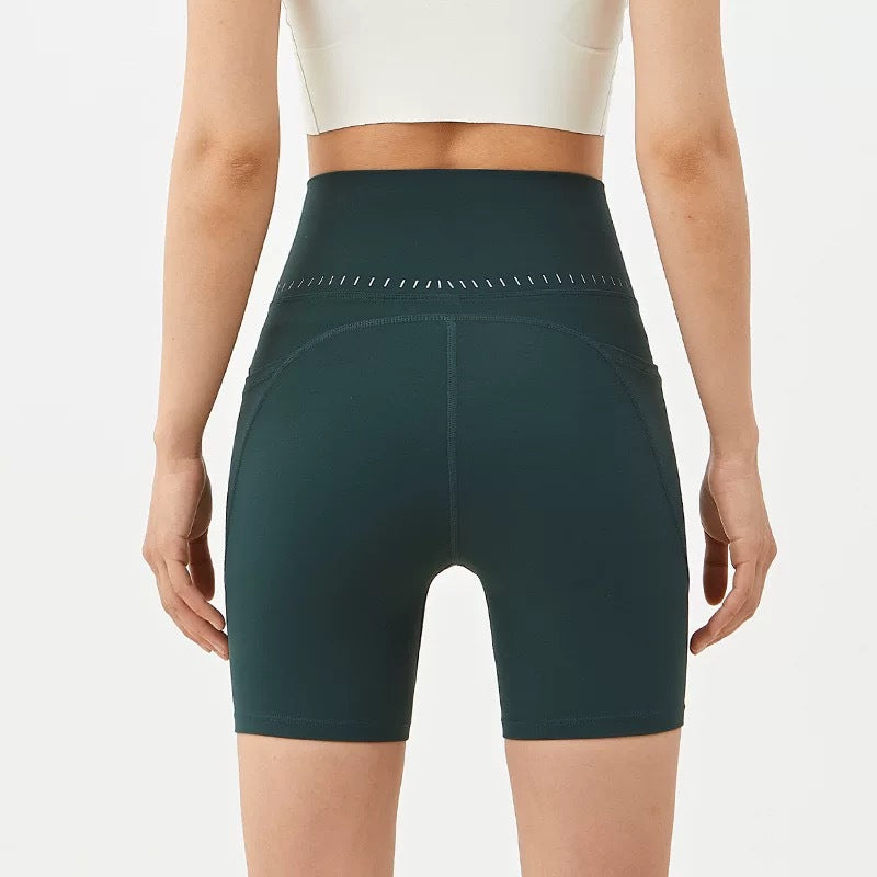 High-waisted Butt-lifting Workout Shorts For Outdoor Training