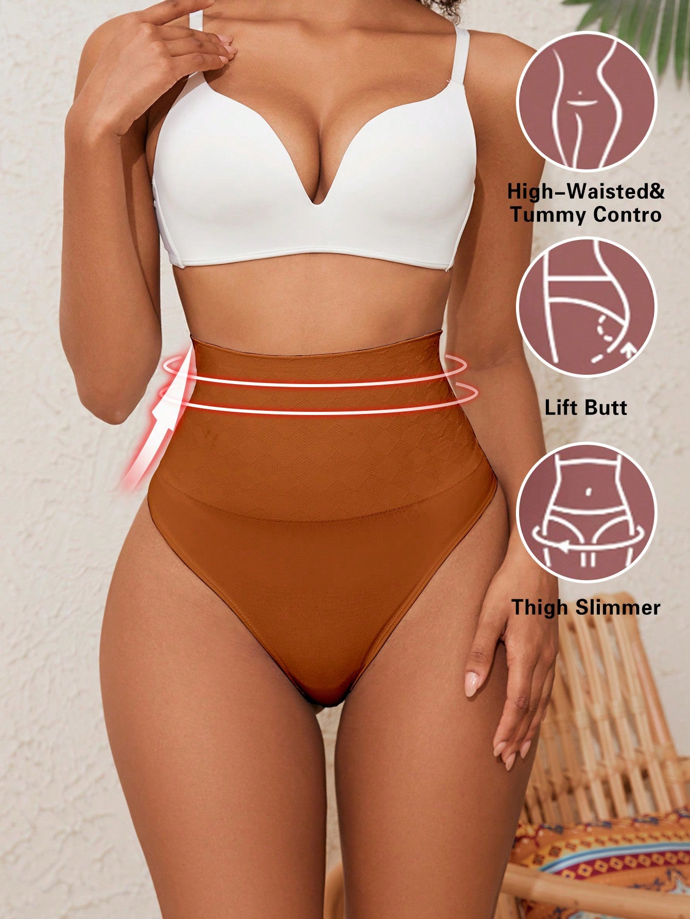 High-Waisted Shapewear Thong Tummy Control Butt Lifter Full Body Slimming Seamless Body Shaper