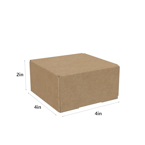 easycustomerlee 4x4x2 Small Shipping Boxes Set of 100 Brown Corrugated Cardboard Mailer Boxes for Packaging Small Business...
