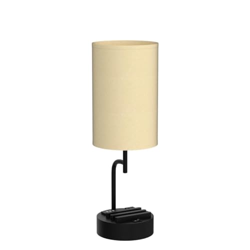 Dreamholder Table Lamp with 3 USB Charging Ports, Modern Desk Lamp with AC Outlet and Phone Stands, Perfect Bedside Lamp f...