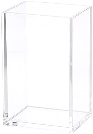 HSYMQ Clear Acrylic Pencil Pen Holder Cup, Clear Makeup Brush Holder, Acrylic Desk Accessories, Stationery Organizer for O...