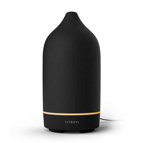 Vitruvi Stone Diffuser, Ceramic Ultrasonic Essential Oil Diffuser for Aromatherapy | Ceramic Diffuser, Diffusers for Home,...