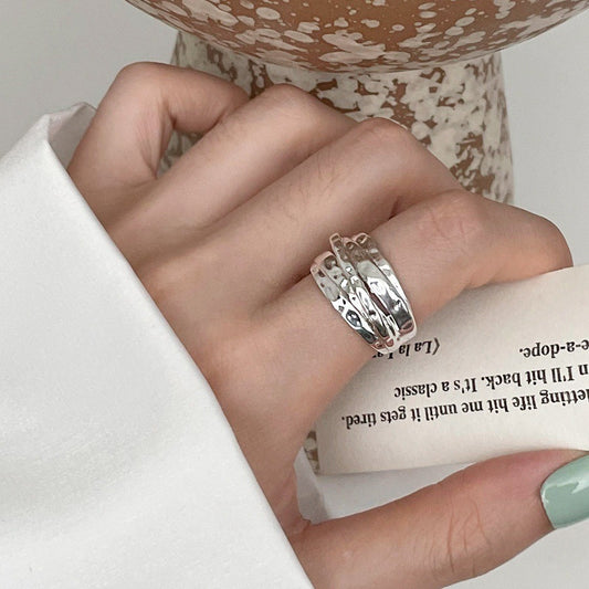Korean Ins Minimalist 925 Sterling Silver Adjustable Ring