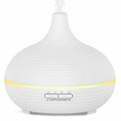 URPOWER 300ml Sleep Diffuser for Bedroom, All-Night Essential Oil Diffuser, Quiet Ultrasonic Cool Mist, Auto-Off & Timer, ...