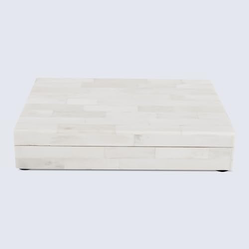 Handicrafts Home Small Decorative Box with Lid – 6x8x1.5” Trinket, Remote Control & Keepsake Memory Box, Decorative Accent...