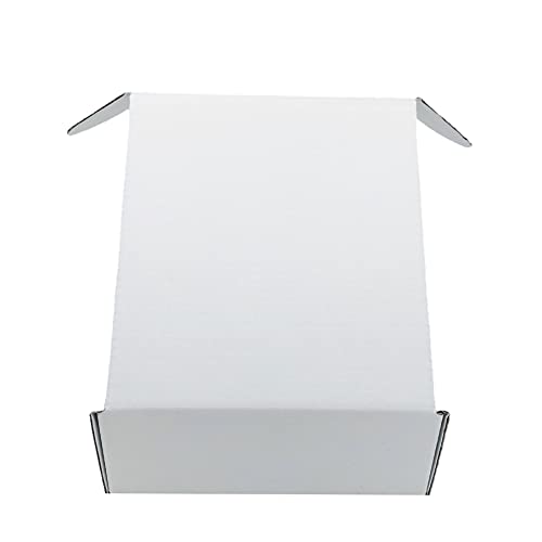 6x6x2 inch Small White Mailers Boxes Recyclable Corrugated Gift Box for Packaging Shipping Set of 10