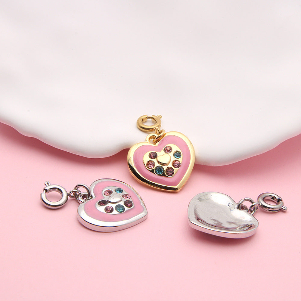 DIY Charm Accessories Alloy Key Pendant With Dripping