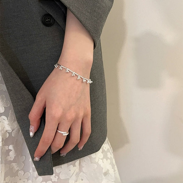 1pc 999 Sterling Silver Twisted Paved Zircon Open Ring, Minimalist & Luxe Style, Perfect For Daily, Dating & Gifting, Ideal Valentine's Gift