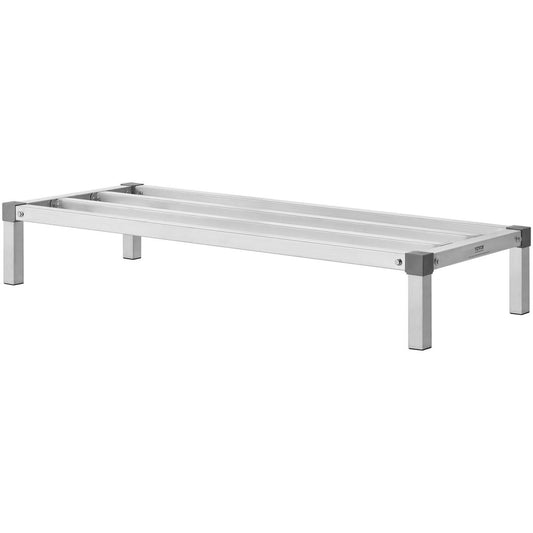 Aluminum Dunnage Rack, 48” X 20” Commercial Food Floor Rack, 8” Off The Floor, 1000 Lbs Capacity All-Welded Aluminum Storage Rack, For Storage In Restaurants, Kitchens, Garages And Vehicles