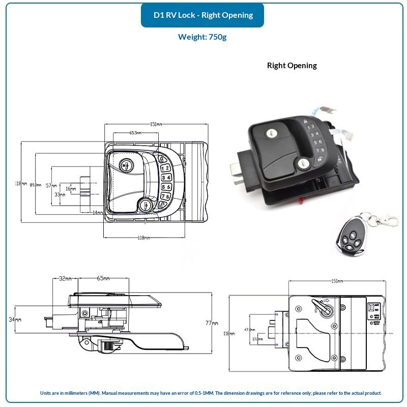 Smart Fingerprint RV Lock Anti-theft Password Lock