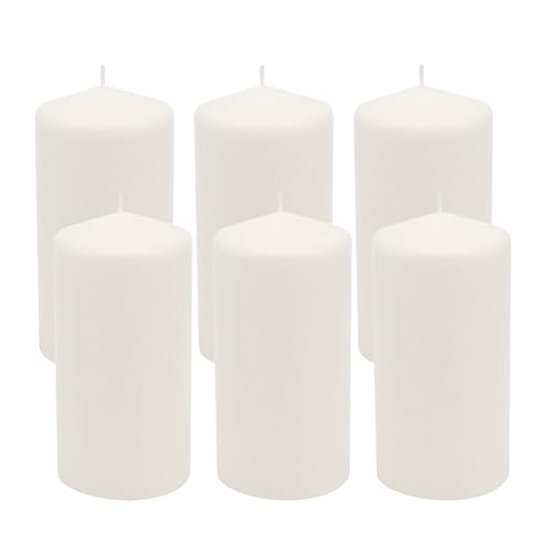 Stonebriar Unscented White Tall Pillar Candles, 65 Hour Burning Candle Pillars, Perfect for Decor, Weddings, Emergencies ...