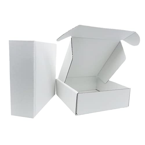 6x6x2 inch Small White Mailers Boxes Pack of 35 Recyclable Corrugated Gift Box for Packaging Shipping
