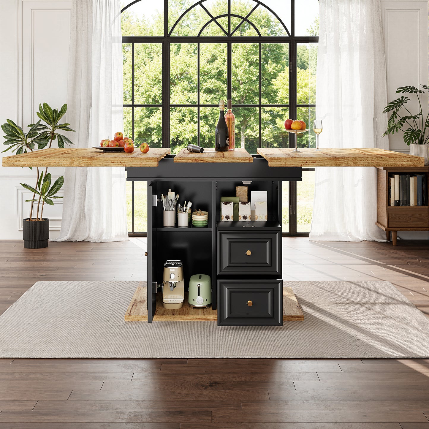 Extendable Dining Table 110 140 X 80 X 75 Cm, Wooden Table For Kitchen & Dining Room - 6 People Dining Table - Dimensions Suitable For Terrace And Garden