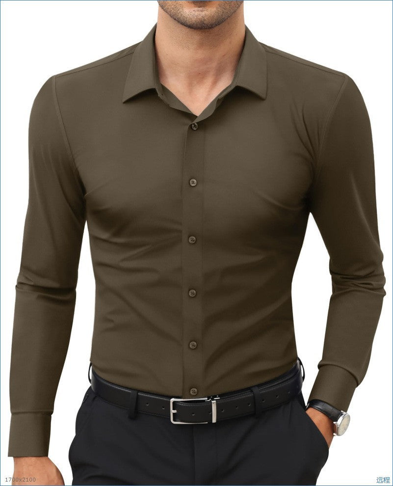 Stretch White Button-Down Mens Plus-Size Shirt Business Best-Selling Amazon Shirt