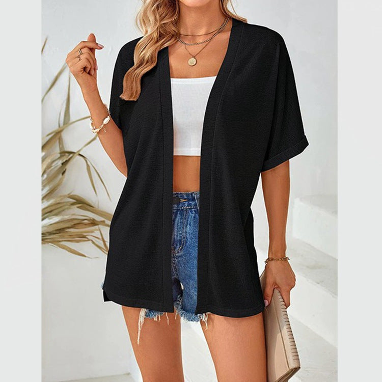 New Womens Casual Solid-color Tunic Blouse