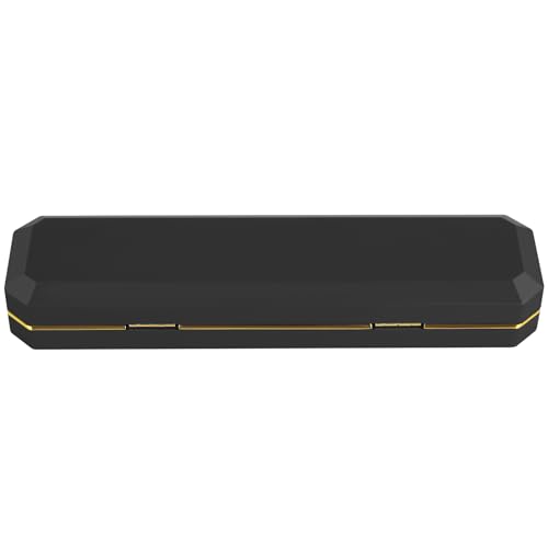Luxury LED Necklace Long Chain Gift Box with LED Light, Velvet Jewelry Box Storage Case Organizer Holder (Black)