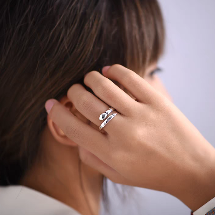 1pc 999 Sterling Silver Polished Snake Bone Open Ring, Minimalist & Edgy Style, Perfect For Daily, Dating & Gifting, Ideal Valentine's Gift